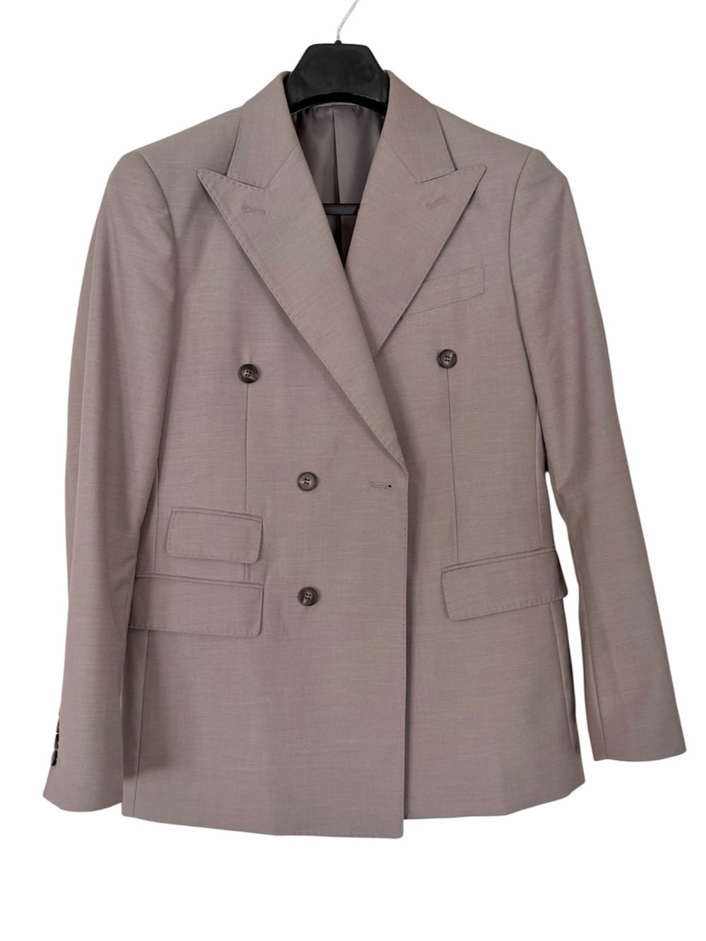Cennes Des Graoom Brooks Brothers Slim Double Breasted Taupe Suit Size 40R x 34W